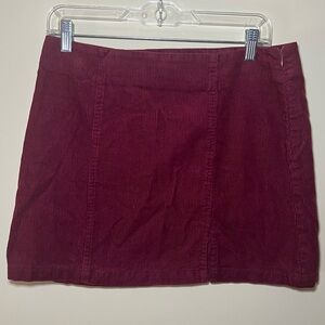 Burgundy Angel Kiss Corduroy Skirt- Size Large